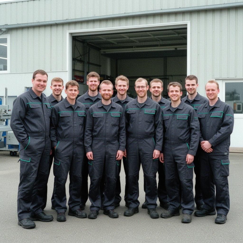Das Team von Geissler Elektrotechnik vor dem Firmensitz